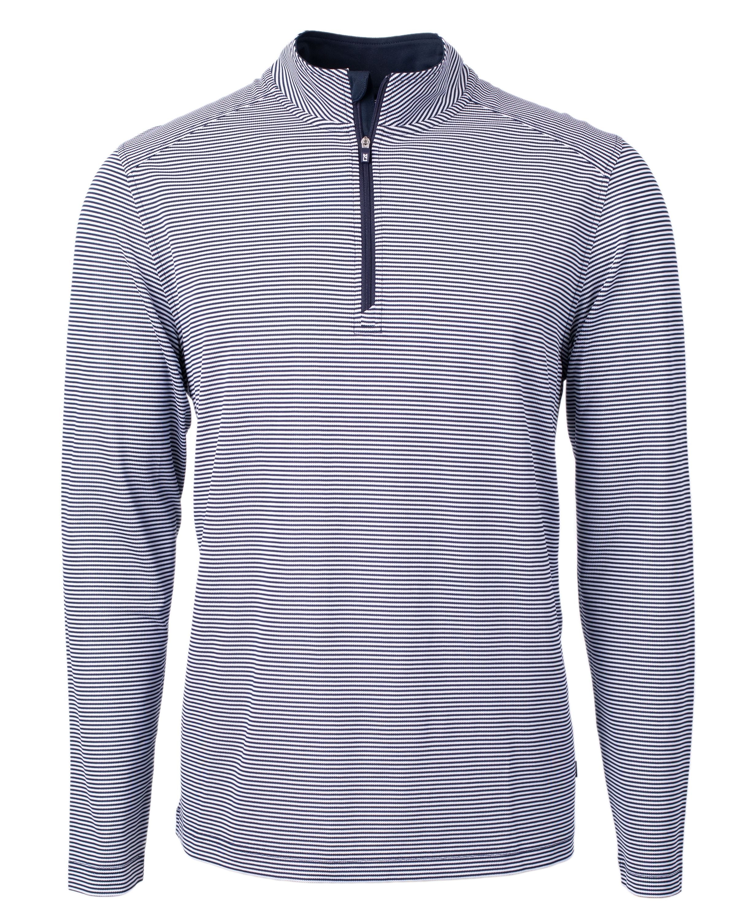 Cutter & Buck Tall Virtue Eco Pique Micro Stripe Recycled Quarter Zip