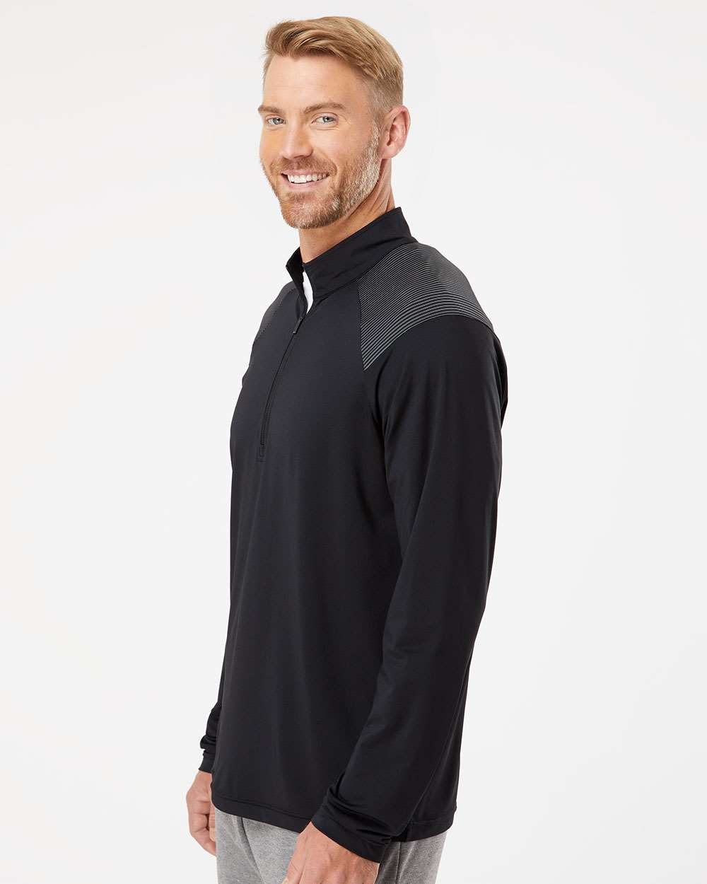 Adidas Shoulder Stripe Quarter-Zip Pullover