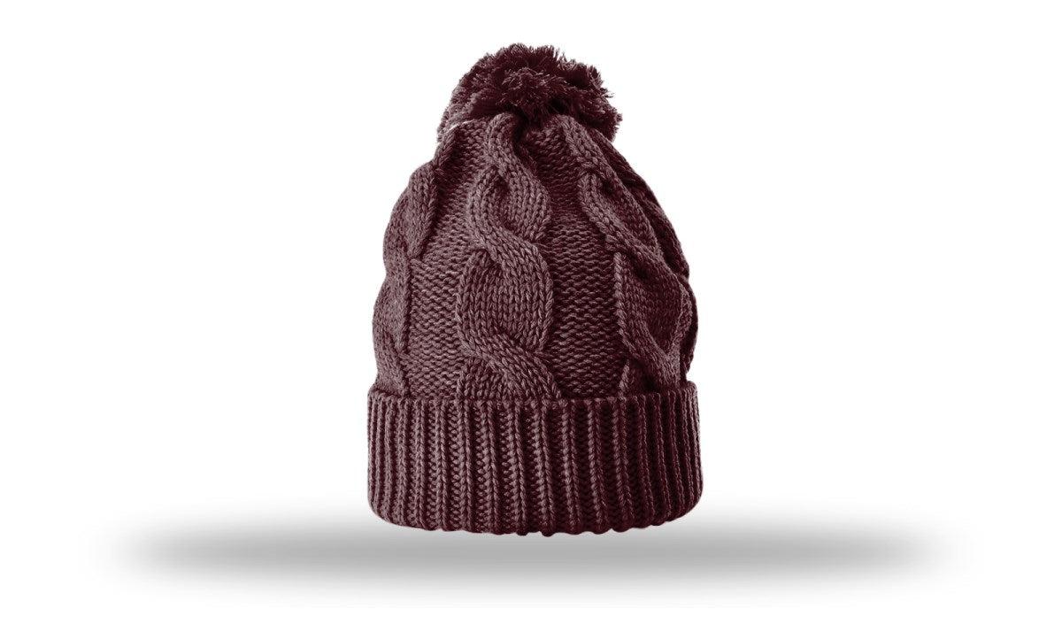 Richardson Chunk Twist Knit Beanie W/ Cuff & Pom