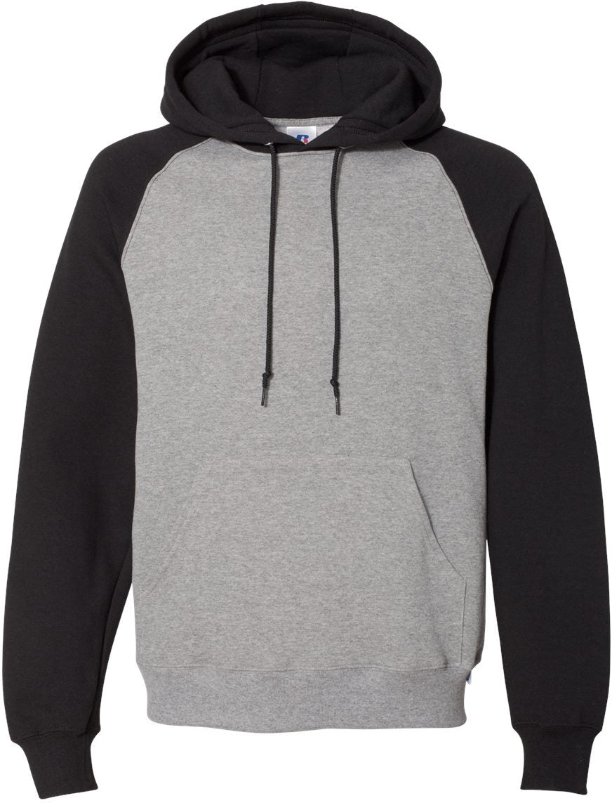 Russell Athletic Dri Power Colorblock Raglan Hooded Sweatshirt