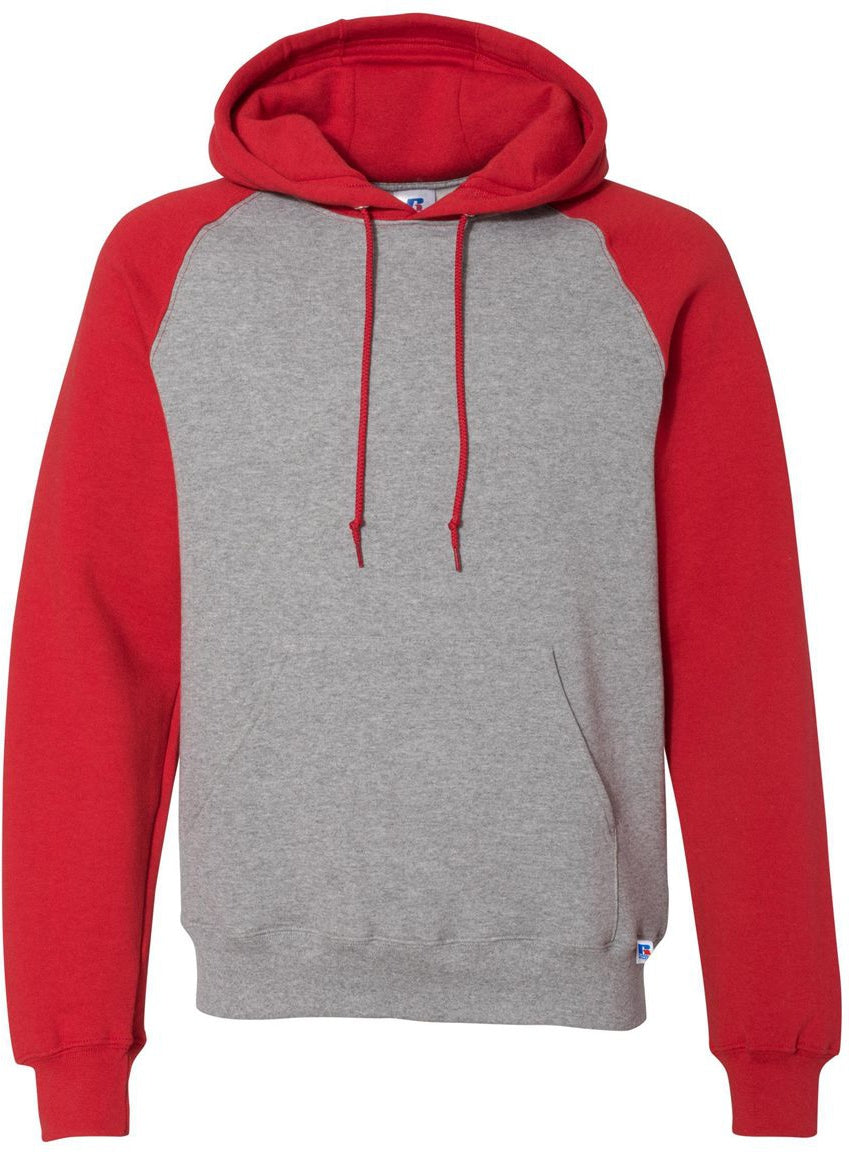 Russell Athletic Dri Power Colorblock Raglan Hooded Sweatshirt