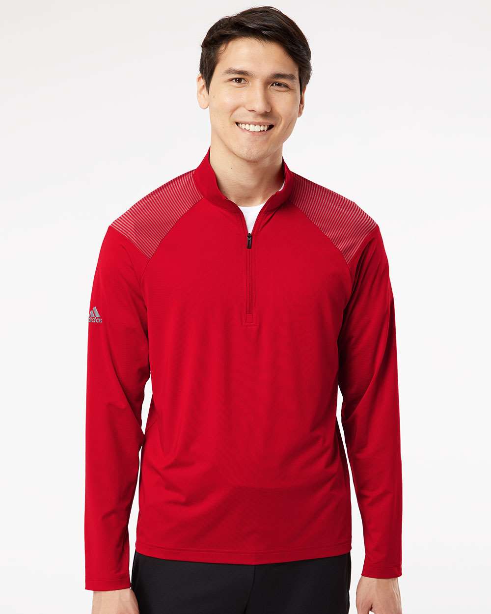 Adidas Shoulder Stripe Quarter-Zip Pullover