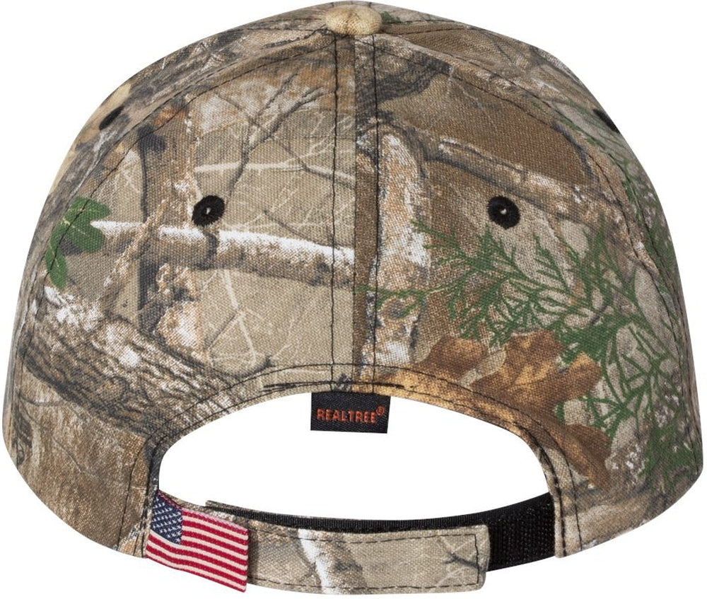 Outdoor Cap Camo with Flag Sandwich Visor Cap