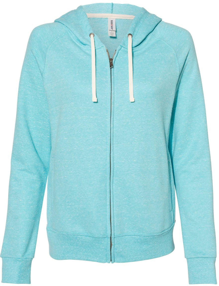 Jerzees Ladies Snow Heather French Terry Full-Zip Hooded Sweatshirt