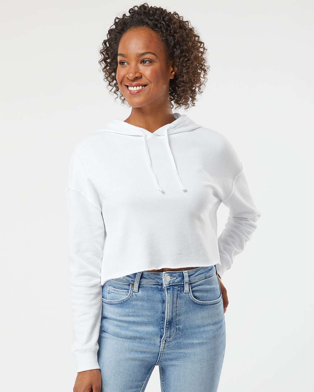 Independent Trading Co. Womenâs Lightweight Cropped Hooded Sweatshirt