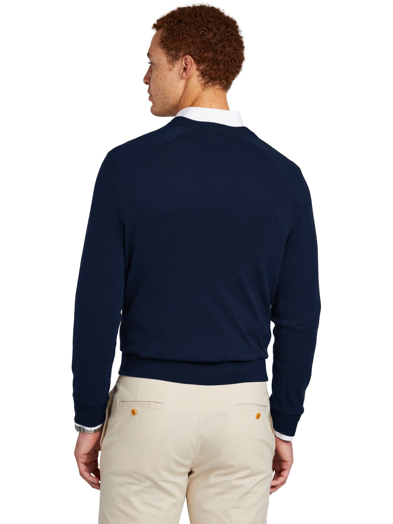 OUTLET-Brooks Brothers Cotton Stretch V-Neck Sweater