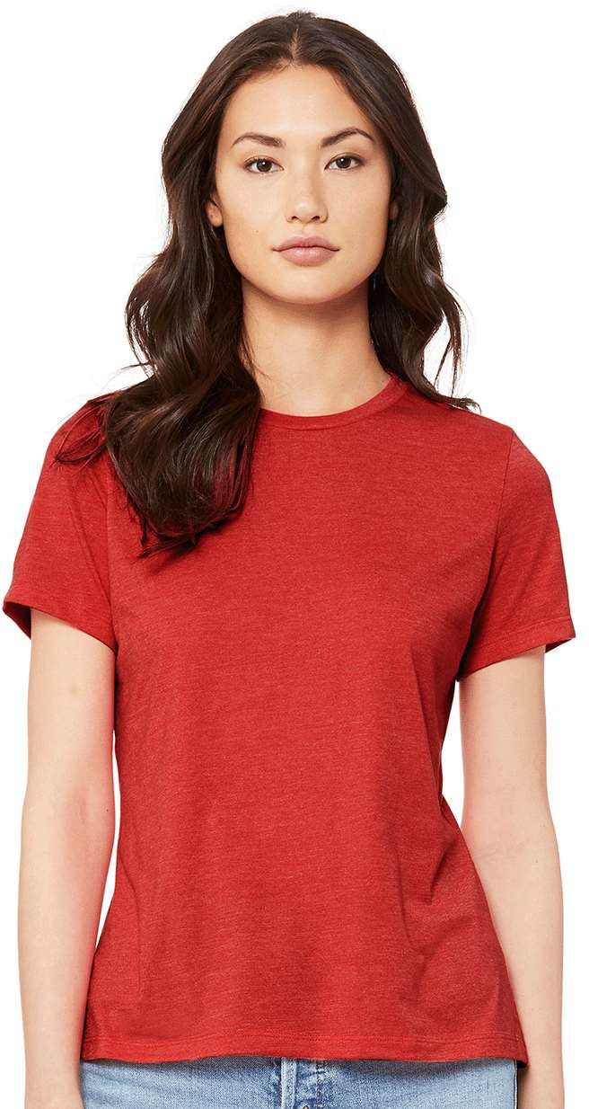 Bella+Canvas Womenâs Relaxed Fit Heather CVC Tee
